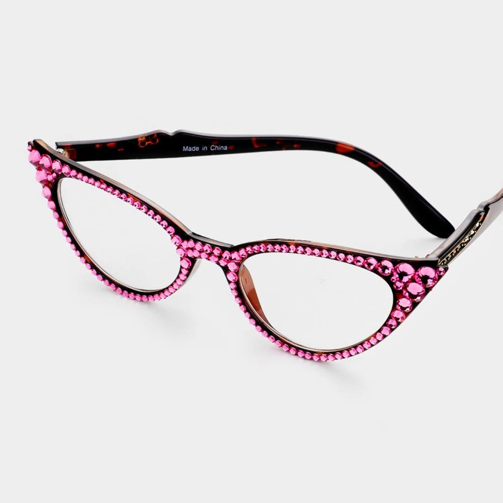 Austrian Crystal Cateye Reading Glasses, Vintage Crystal Reading Glasses - Picture 8 of 11